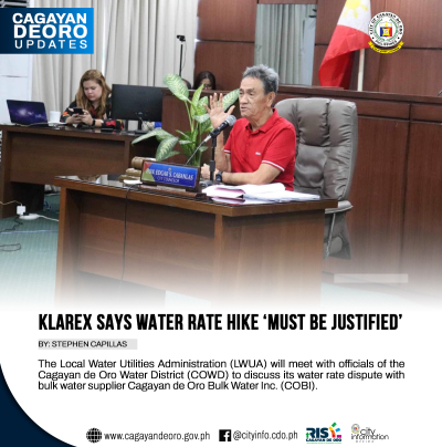 KLAREX SAYS WATER RATE HIKE ‘MUST BE JUSTIFIED’