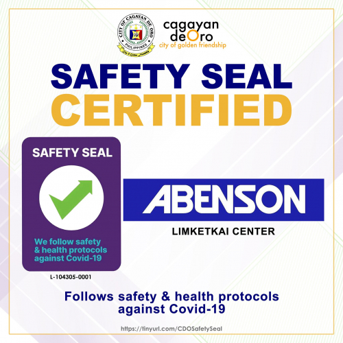 LOOK. Congratulations to Abenson (Limketkai Center branch) for being certified as SAFETY SEAL compliant.