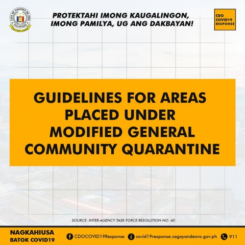 Guidelines for Areas Placed Under MGCQ