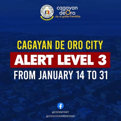 CdeO ipailawom sa Alert Level 3  sugod Enero 14 hangtud 31