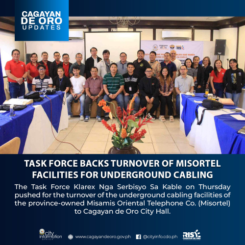 TASK FORCE BACKS TURNOVER OF MISORTEL  FACILITIES FOR UNDERGROUND CABLING